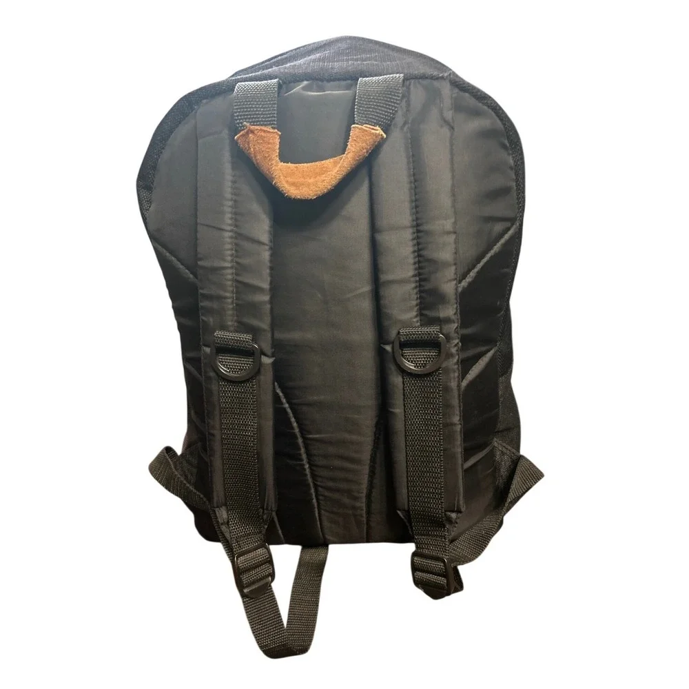 Cherokee Outdoor Gear Backpack Black Canvas Suede Leather Bottom Vintage 90's